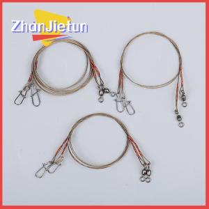 zhanjietun 2Pcs set Steel Wire Titanium Wire Anti-Biting Line With Pin Fishing Front Wire