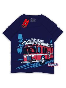 Kaos distro anak laki laki kartun Baju anak cowok kaos oblong motif beruang kendaraan buss SPZ DAMKAR NAVY Abadigrosir