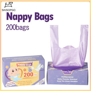 SKISOPGO 200PCS Disposable Nappy Bags Scented Garbage Bags For Diaper Disposal Beg Sampah Wangi untuk Lampin Bayi