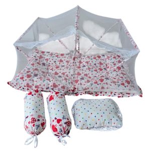 4 in 1 Set Tilam Kekabu Kelambu Berzip Mosquito Net Baby Mattress Set For Born Soft Easy For Travel Washable