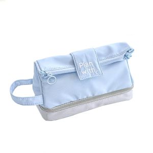 MMLUCK Túi đựng mỹ phẩm Túi văn phòng phẩm Túi để bàn Sức chứa lớn Túi bút chì Đơn giản Phong cách Ins Văn phòng phẩm