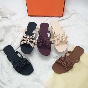 Summer Wedge Heel WomenS Fashion Casual Shoes Chunky Heel Flat Sole Korean Style Slip-On Mules