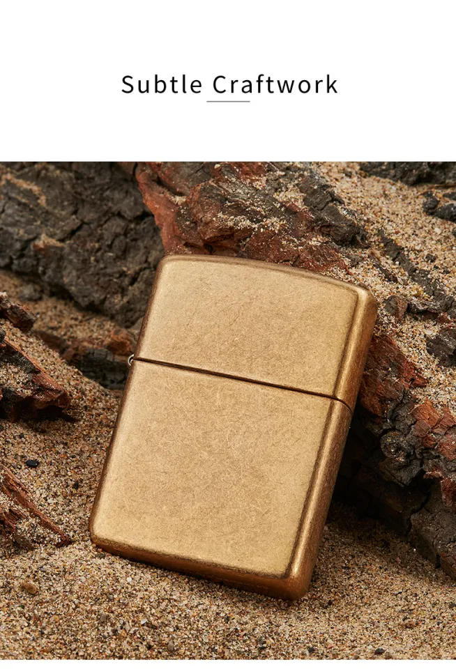 Zippo Armor® Tumbled Brass Windproof Pocket Lighter