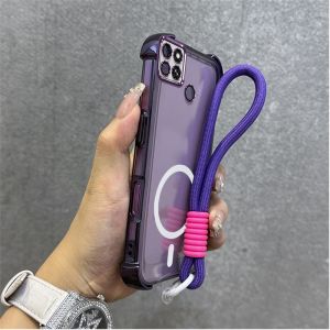 เคสสำหรับ Realme C21Y REALME C25Y REALME C21 เคสศัพท์ เคสนิ่มซิลิโคนกันกระแทก ดีไซน์ใหม่สวยงาม แม่เหล็กไร้สายพร้อมสายคล้อง SJSTBSWX01