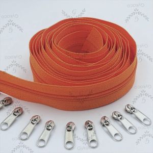 Accesories Tas Daun Resleting Nilon (2 Arah) PLASTIK VISLON No. 5 (065 Oren) - Aksesoris (IMPORT)