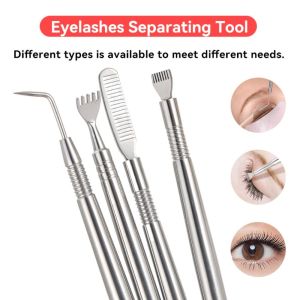 CHARMST กันลื่น เครื่องมือยกดัดขนตา เหล็กไร้สนิม สองด้าน ขนตาดัดติด 2 in 1 ยกขนตาด้วยหวี อุปกรณ์ต่อขนตา อุปกรณ์เสริมความงาม