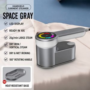 2 In 1 Portable Steam Iron Wet & Dry Use 180° Rotatable Foldable Garment Steamer 120ml Water Tank 30s Quick Heating 25g/min dense steam
