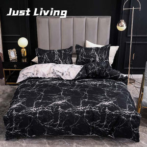 JustLiving Bộ khăn trải giường bằng đá cẩm thạch in cho phòng ngủ Bộ trải giường mềm mại cho giường đôi Trang chủ Chăn ga gối đệm thoải mái Chất lượng 1 chiếc Vỏ chăn và 2 chiếc Áo gối (Không bao gồm ga trải giường)