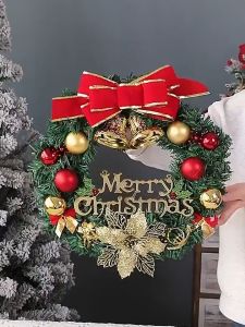 Christmas Wreath Decoration Door Models Xmass Decoration Sale Artificial Garland DIY Christmas Tree Decoration for Living Room Hallway Door Frame Staircase Christmas Decoration Christmas Eve New Year Halloween holiday Scene Arrangement
