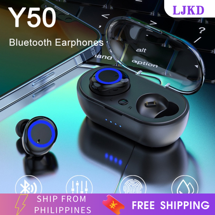 Y50 TWS Wireless Bluetooth Earphone Touch Control 9D Stereo Headset ...