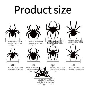 BAIXL Purple Green Lights LED Glow Wall Stickers 3D Bat Glow in The Dark 3D Spider Bat Wall Stickers Atmosphere Enhancer Lighted Stickers Light Up Spiders Bats Decals Halloween Party