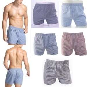 Ruizhijzg Ready Stock M-3XL Mens Underwear Plus Size Arrow Beach Shorts Pants Boxer Summer HomeWear Stripe  Men Brief Trunk  Loose Breathable Boxer Shorts