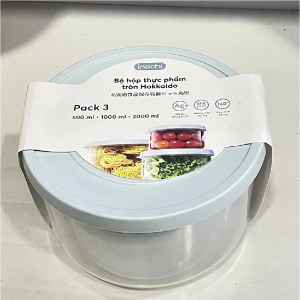 (Chính hãng Inochi) Set 03 Hộp đựng thực phẩm Hokkaido vuông
