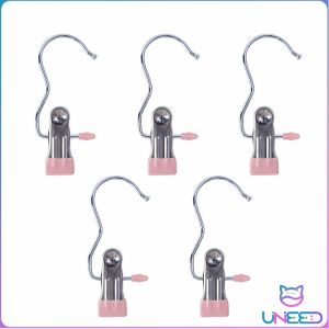 Need Windproof with Hook Clothes Drying Clips Clothes Drying Hanger Stainless Steel Anti-slip Clip 5pcs