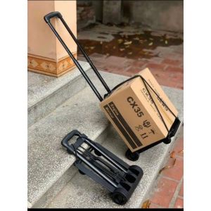 Xe Kéo Hàng Gấp Gọn Mini 50Kg | Xe Kéo Đồ Đa Năng 4 Bánh Nhẹ Bền Dễ Mang Theo