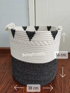 Woven Cotton Rope Basket - for Blankets Toys Towels Clothes Plants