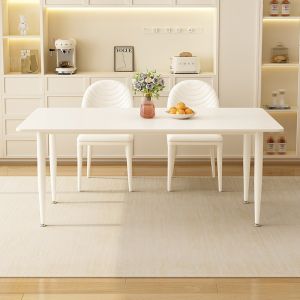 CraftedLiving SG- French cream-coloured stone-effect dining table — modern minimalist style ideal for small homes