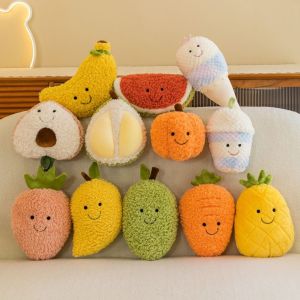 BEIBEI Plush Fruit Vegetable Plush Toy Fruit Stuffed Toys Soft Watermelon Pineapple Toy Cognitive Teaching Cute Simulation Plush Fruit Toy Kids Gift