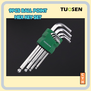 TUOSEN 9PCS Ball Point Hex Key Set MM Metric Allen Key Wrench L Shape Durable Steel