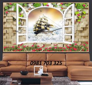 Tranh gạch cửa sổ đẹp trang trí