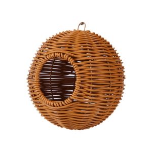 PYA94 Breathable Woven Bird Nest Comfortable Wear-resistant Bird Hammock for Cage Multi-Purpose Faux Rattan Hanging Hammock Bed Bird Cage