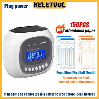 Punch Card Machine Time Recorder Digital Attendance Machine Mesin Kehadiran Needle Print Time Card Office Payroll System for Small Business打卡机
