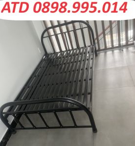 Giường sắt đẹp giá tốt sơn tĩnh điện Rộng 1m 1m2 1m4 1m6 1m8 dài 2m mẫu bi đen SHIP HỎA TỐC
