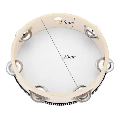 6/8 Inch Wooden Tambourine/Orff Percussion Instrument/Hand Drum/Rebana Tangan Perkusi/Rebana/Alat Perkusi Orff
