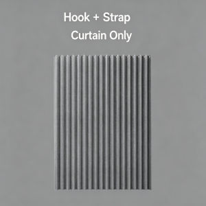 Pleated Shower Curtain Waterproof Mildew Resistant Opaque Wrinkle Free Space Saving With Hooks