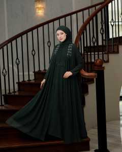 Gamis Abaya Ceruti Babydoll 2 Layer Elegan - Busui Friendly & Wudhu Friendly