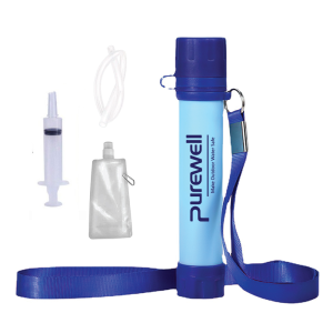 [Ready Stock] Purewell Portable Water Filter With Strap - Outdoor Hiking Camping Equipment Emergency Survival Tools