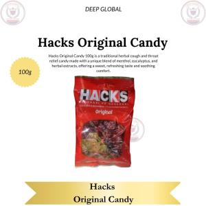 Hacks Honey & Lemon Candy 100g - Original & Honey Lemon Flavors with Minty Soothing Effect