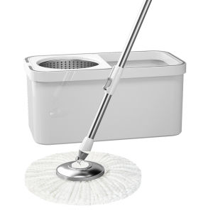 Upgraded Version - Spin Mop Set Rotating Magic Mop Set Floor Cleaning Mop With with Stainless Steel Bucket Household