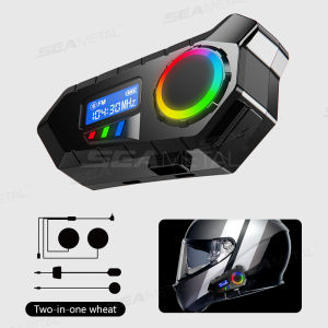 SEAMETAL Motorcycle Helmet Bluetooth 5.4 Headset Wireless Moto Waterproof Handsfree Call Noise Reduction Earphone