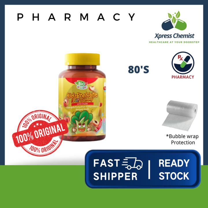 BIOPLUS (BIO+) JUNIOR KIDZ PREBIOTIC GUMMY WITH INULIN 80'S PEACH ...