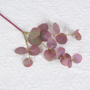 YOUSHI TOP Lá tròn Cây khuynh diệp nhân tạo Nhựa Hoa nền Lá cây khuynh diệp giả Cành cây trang trí Thực tế Cây giả Trang trí nhà cửa