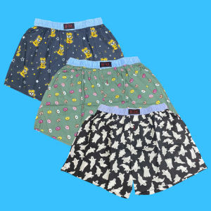 Combo 3 Quần đùi quần ngủ H33- Mặc ở nhà mặc ngủ chất liệu thun cotton co giãn thoáng mát - Giao Mẫu Ngẫu Nhiên( Màu Sáng)