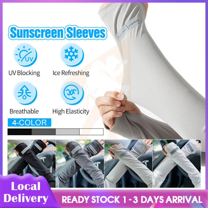 Outdoor Driving Sunscreen Ultraviolet Light Thin Ice Silk Loose Large Size Sleeve Cover Arm Gloves Men Women Glove Sarung Hand Sword Sun