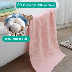 Purcotton Khăn tắm Airysoft 4 lớp màu hồng