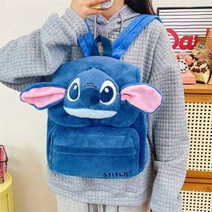 clu Stitch Cartoon Cute Plush Doll Bag Student Large Capacity Lightweight Backpack Cute Cartoon Schoolbag Bags ulc