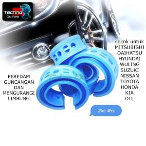 Paket Spring Buffer Stabilizer Peredam Guncangan Blue Honda New City 2005-2006 Depan dan Belakang