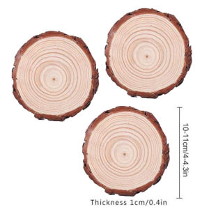 3PCS Wood Coaster Rounds Wooden Circles Ornaments Craft Supplies for DIY and Painting 10CM/14CM