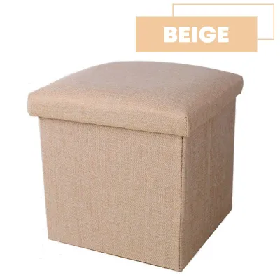 2 in 1 Sofa Stool Cotton Linen Fabric Foldable Shoe Bench Foot Rest Storage Box Kotak Simpanan for Living Bedroom Home