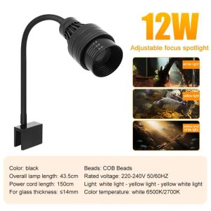 PETPARADIS 9w 12w 15w Aquarium Led Light Adjustable Focus Super Slim Aquariums Fish Tanks Spotlight Turtle Reptiles Accessories Waterproof Aquarium Plants Grow Lamp Aquarium