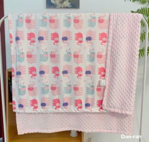 [SG Stock] Super Soft Baby Kids Blanket Plush Minky Dot backing / Toddler Childcare Center Aircon Blanket (2 Size)