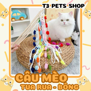 đồ chơi cây câu mèo bông tua rua dành cho mèo yêu - T3 PETS SHOP