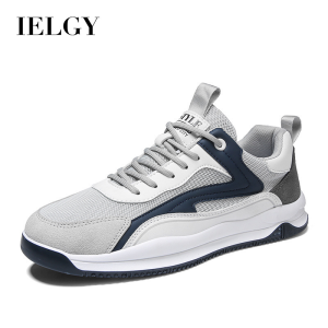 Ielgy Sneakers xu hướng màu be ren lên thoáng khí Flyknit Giày chạy bộ mùa hè Giày nam