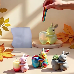 Khuôn silicon dẻo đa năng cho sóc planter xách tay cho đồ dùng thủ công và trang trí lễ hội