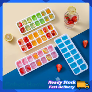 Ice Cube Mold 14 Cubes DIY Ice Maker with Cover Soft Bottom Summer Refrigerator Juice Ice Cream Frozen Cube Jelly Fruit Ice Cube Maker | Gaben Home