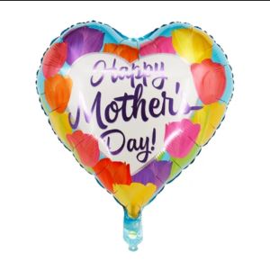 Blue Heart Tulip flower 18 inches happy Mother s day party decorations aluminum foil balloon